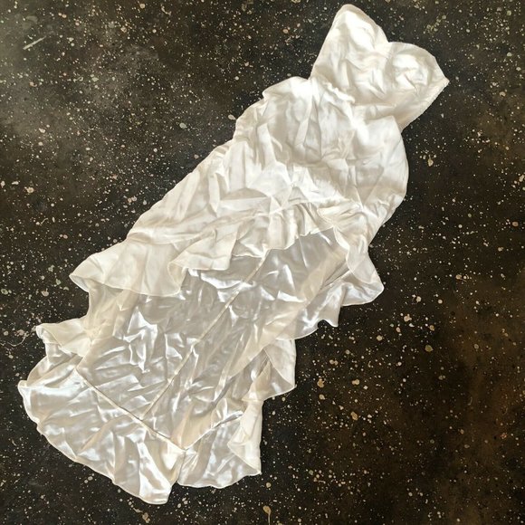 Amanda Uprichard Amalia Gown Ivory White Silk L - Picture 4 of 6